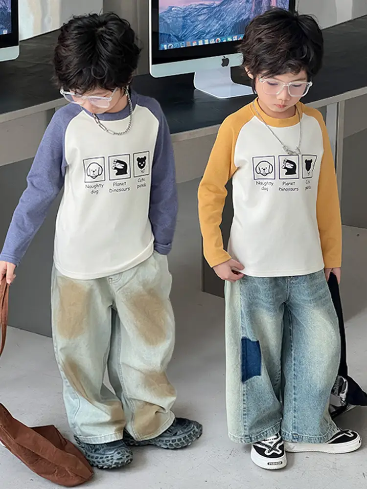 Girls Raglan Sweatshirt Purple White Winter Base Layer