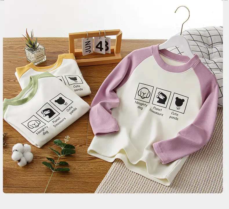 Girls Raglan Sweatshirt Purple White Winter Base Layer — feature 14