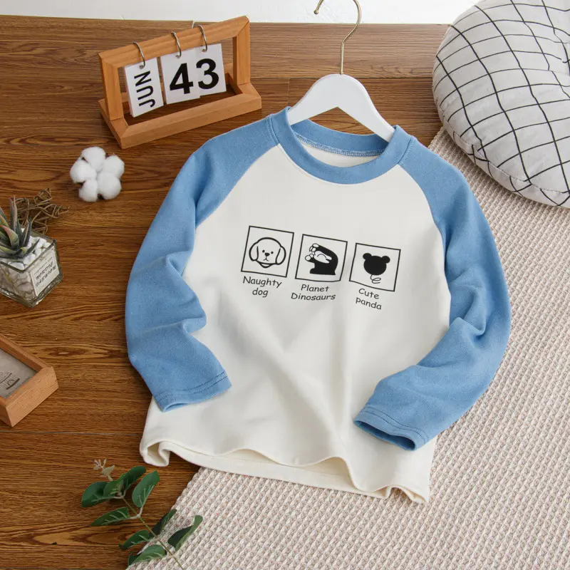 Girls Raglan Sweatshirt Purple White Winter Base Layer