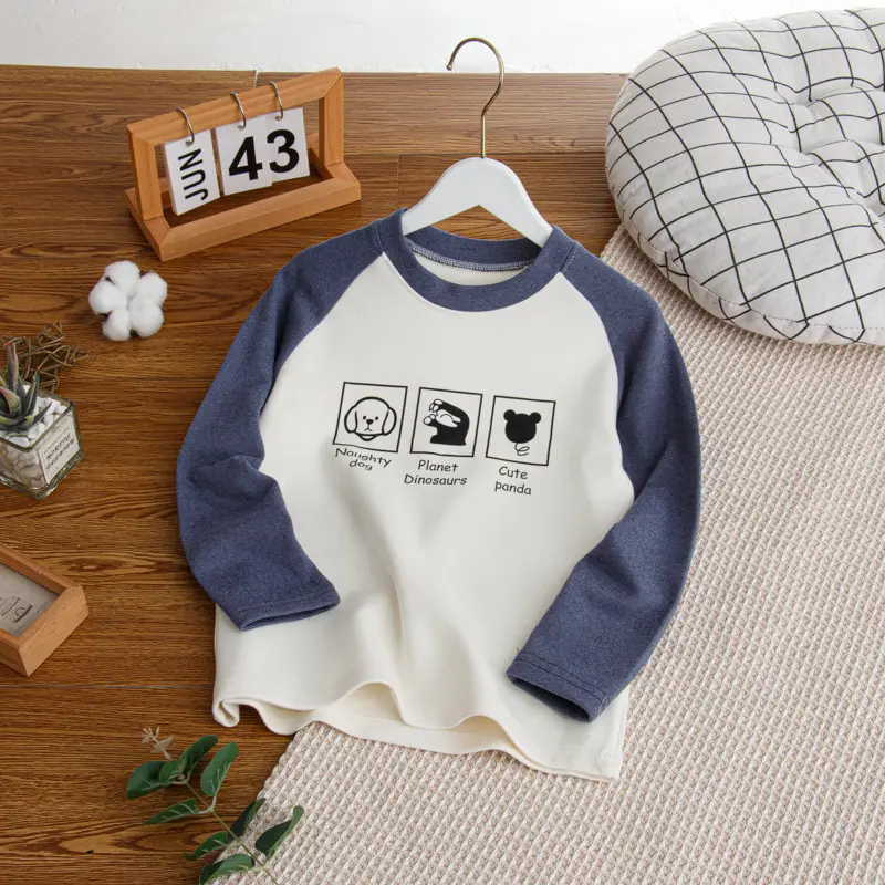 Girls Raglan Sweatshirt Purple White Winter Base Layer