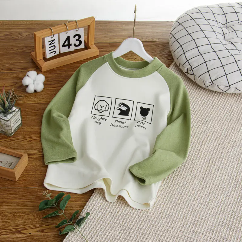 Girls Raglan Sweatshirt Purple White Winter Base Layer
