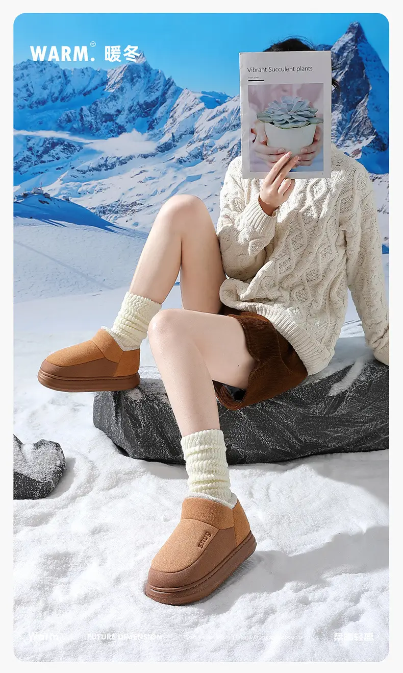 Women Pink Winter Warm Cotton Slippers 2024 — feature 2