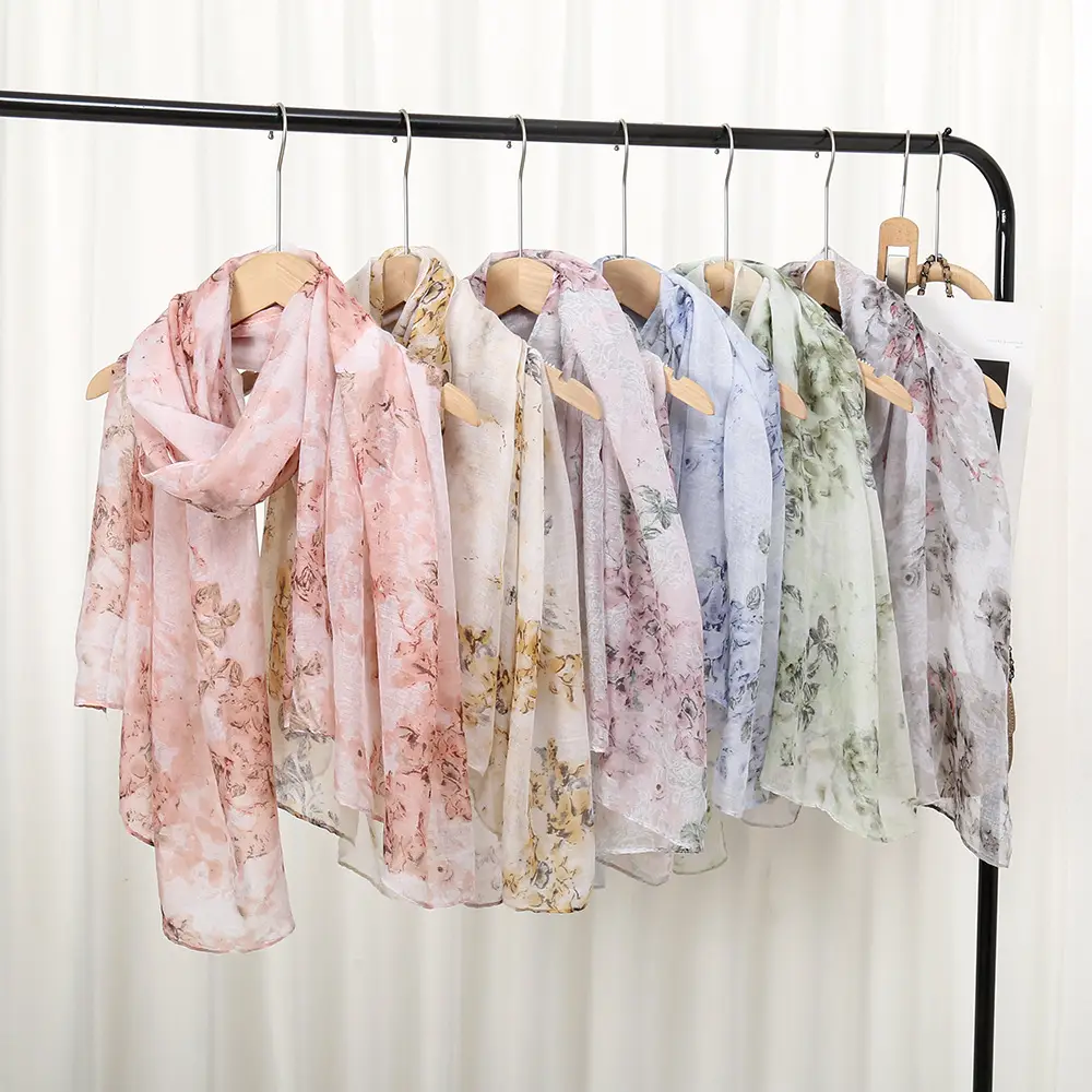Elegant Printed Silk Scarves for Women Floral Travel Sunscreen - Image 5