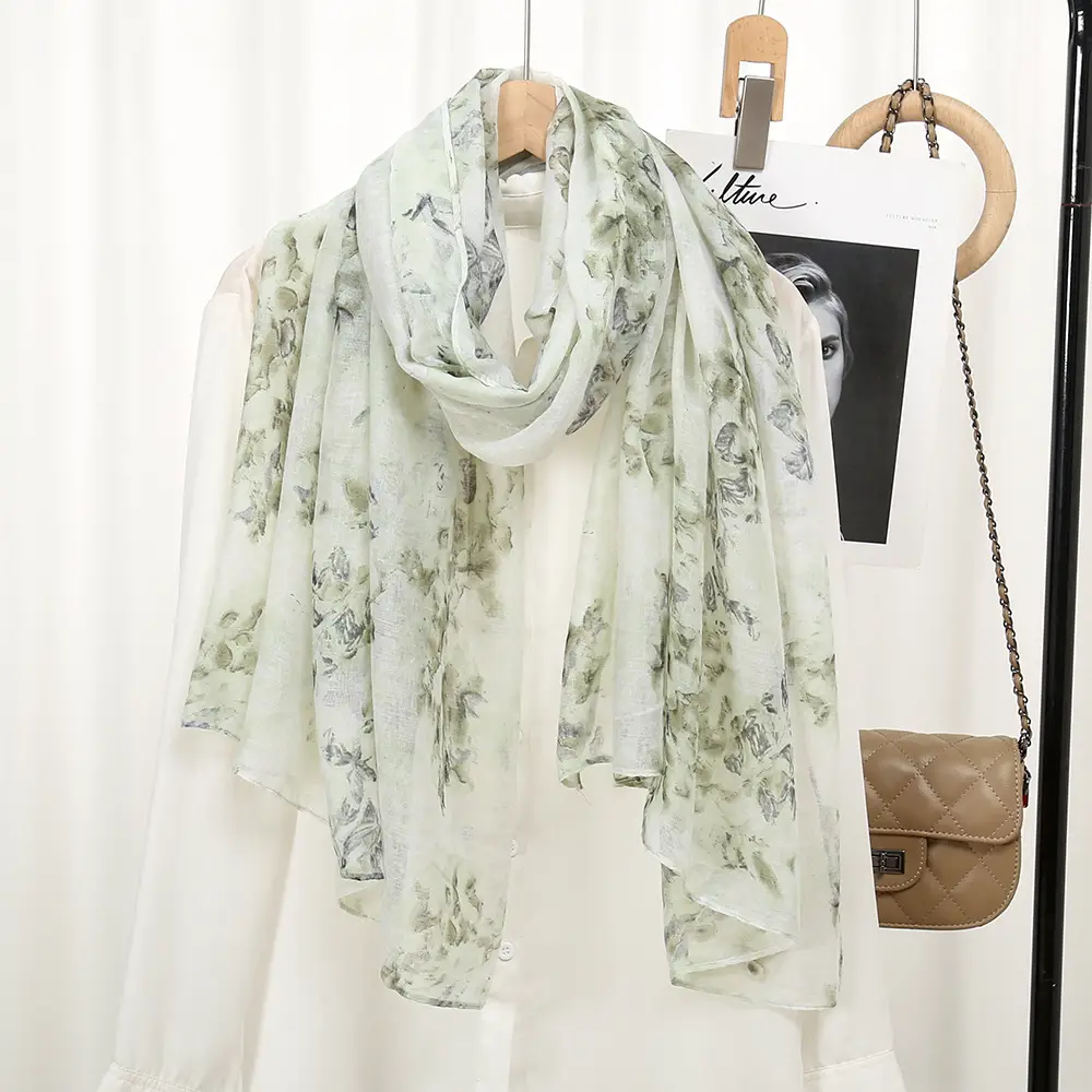 Elegant Printed Silk Scarves for Women Floral Travel Sunscreen — feature 10