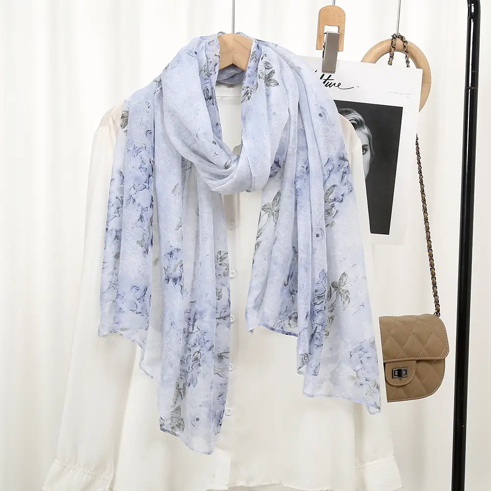 Elegant Printed Silk Scarves for Women Floral Travel Sunscreen — feature 6