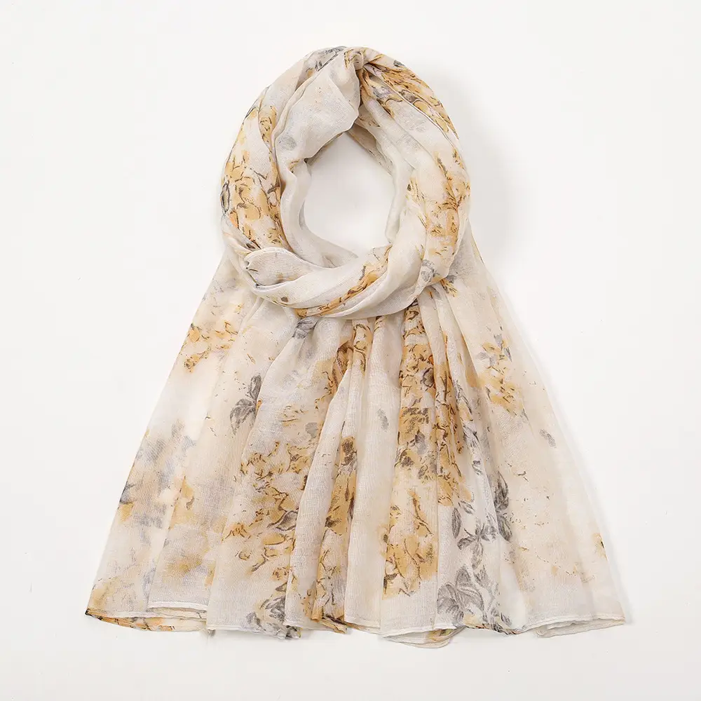 Elegant Printed Silk Scarves for Women Floral Travel Sunscreen — feature 9