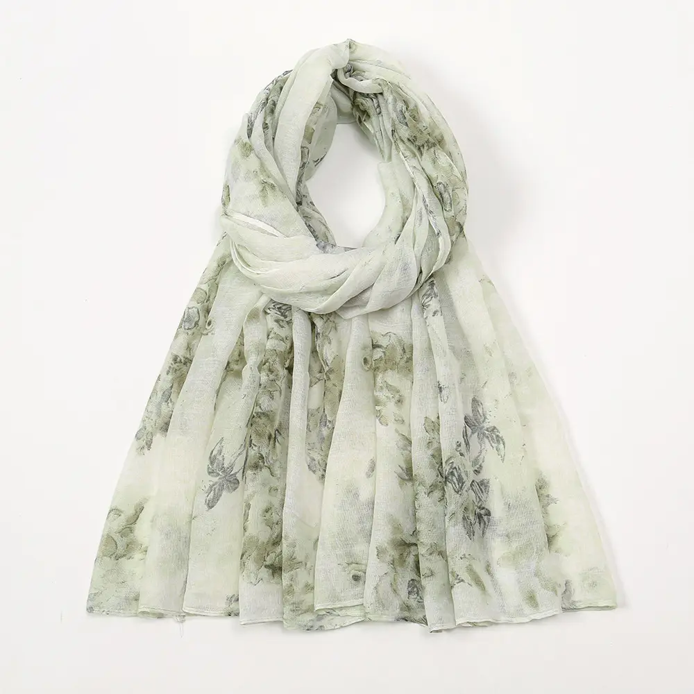 Elegant Printed Silk Scarves for Women Floral Travel Sunscreen — feature 11