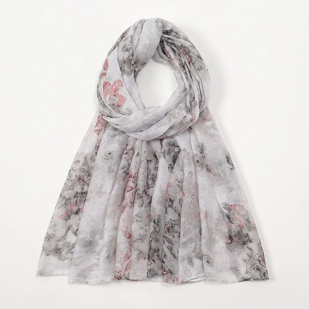 Elegant Printed Silk Scarves for Women Floral Travel Sunscreen - Image 2