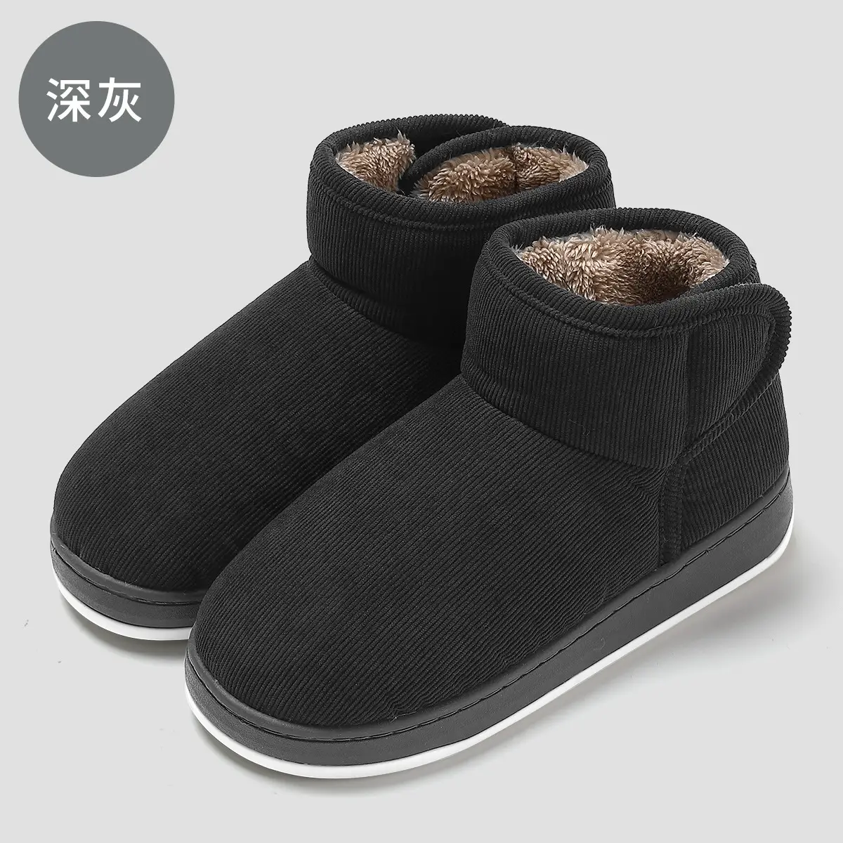 Winter Cotton Slippers for Elderly Women Red Warm - Image 4