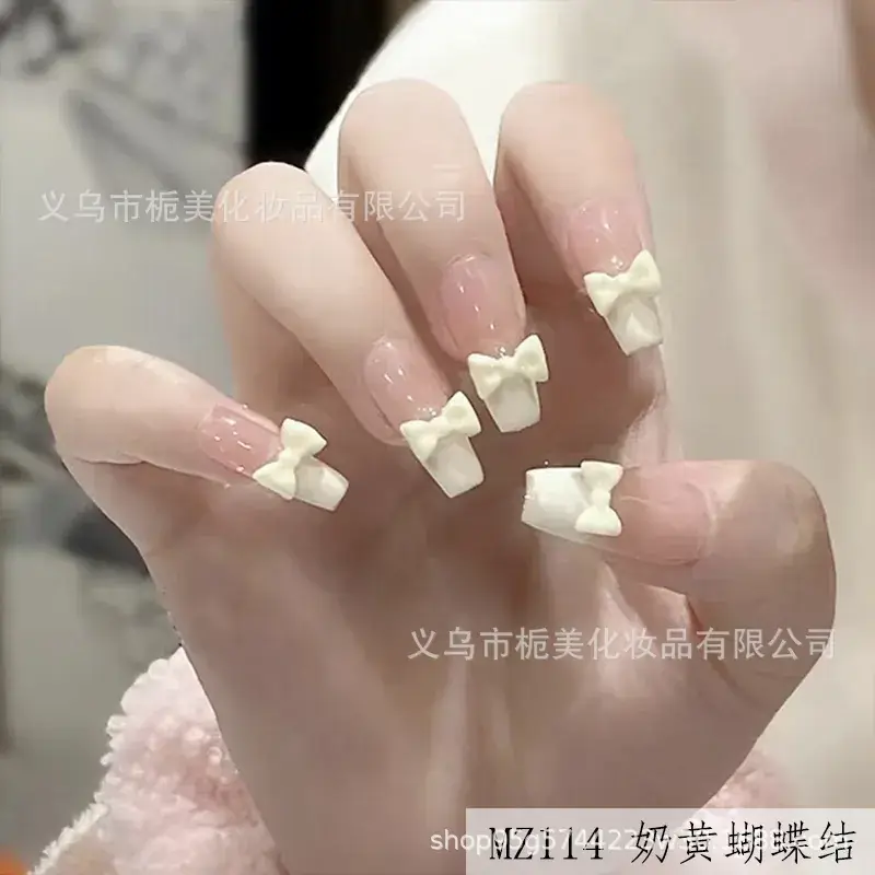 2025 Bow Nail Stickers Whitening Wearable Nail Art
