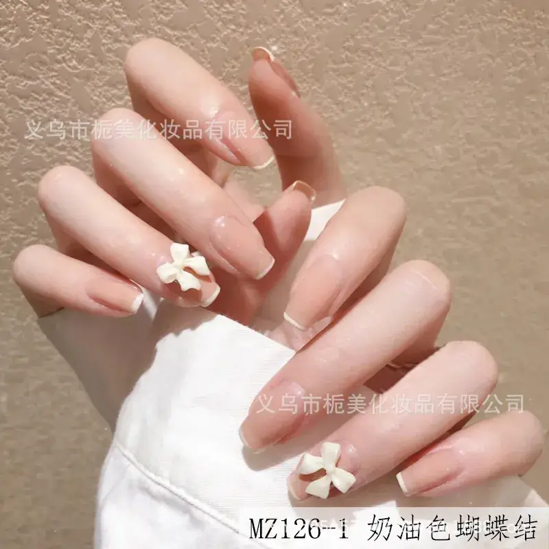 2025 Bow Nail Stickers Whitening Wearable Nail Art