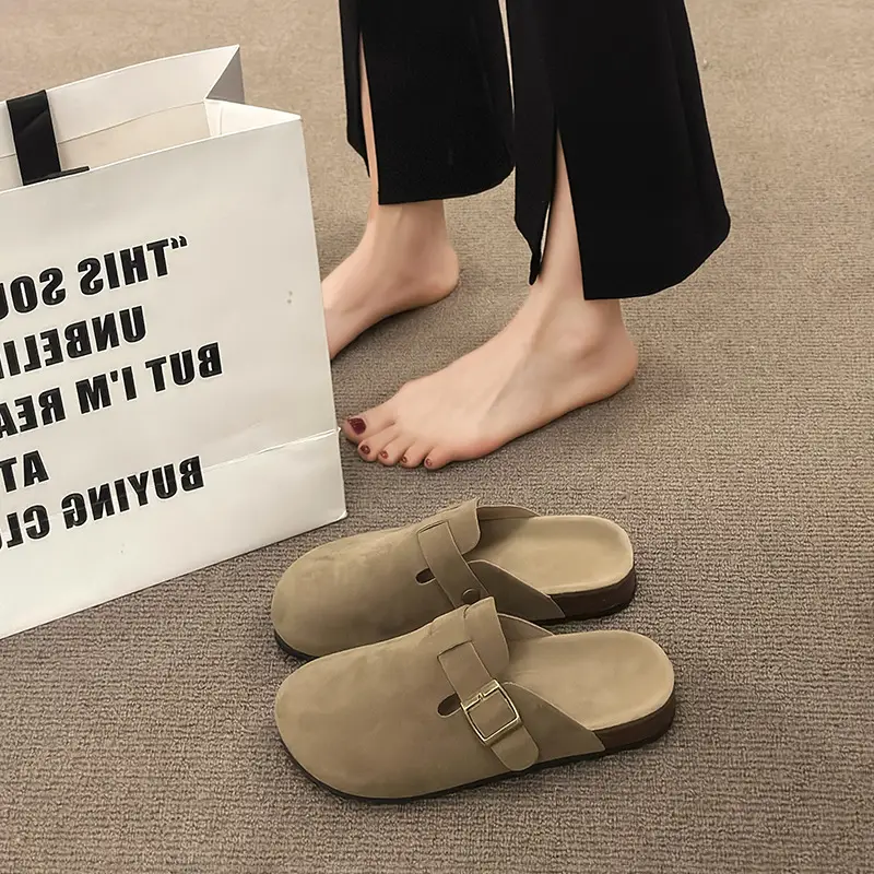 Women's Shoes 2024 New Spring and Summer Thick-Soled Versatile Birkenstock-Style Closed-Toe Slip-On Mules for Outdoor Wear - Image 6