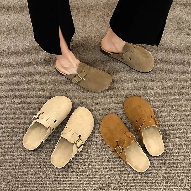 Women's Shoes 2024 New Spring and Summer Thick-Soled Versatile Birkenstock-Style Closed-Toe Slip-On Mules for Outdoor Wear - Image 7