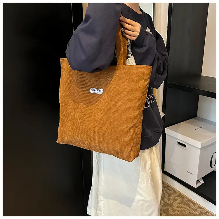 Women's Grey Velvet Shoulder Bag Large Capacity — feature 14
