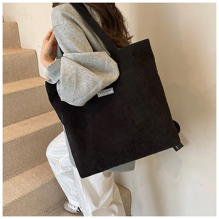 Women's Grey Velvet Shoulder Bag Large Capacity — feature 17