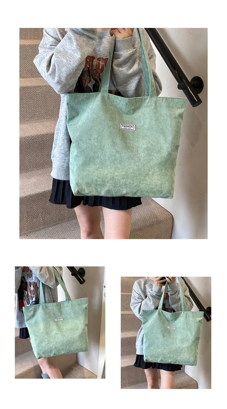 Women's Grey Velvet Shoulder Bag Large Capacity — feature 22