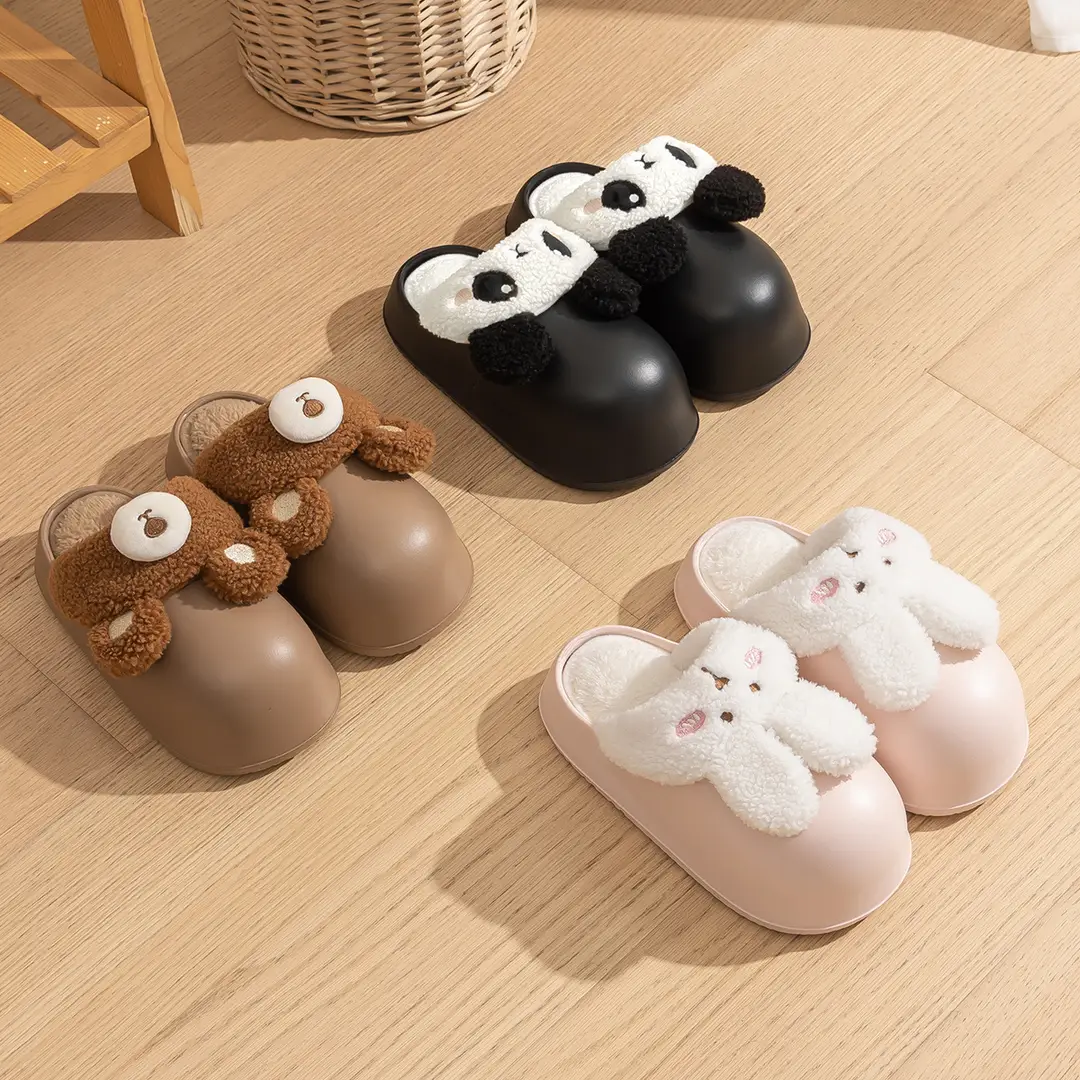 Fleece-Lined Cotton Slippers for Women, Autumn and Winter 2026 New Model, Thick-Soled, Detachable and Washable, Cute Rabbit Cotton Slippers for Winter - Image 7