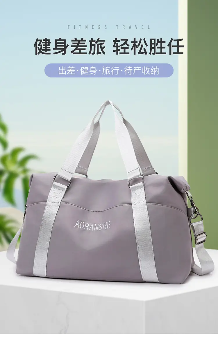 Pink Travel Fitness Bag with 3 Pockets — feature 1