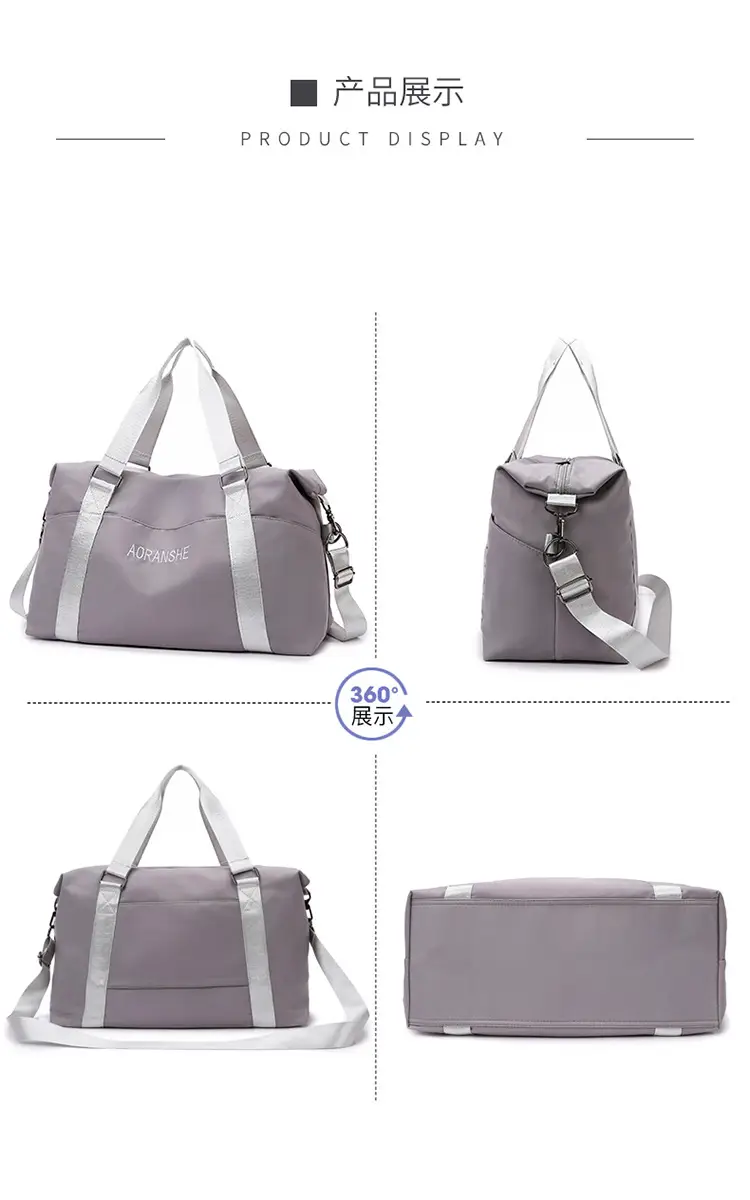 Pink Travel Fitness Bag with 3 Pockets — feature 11