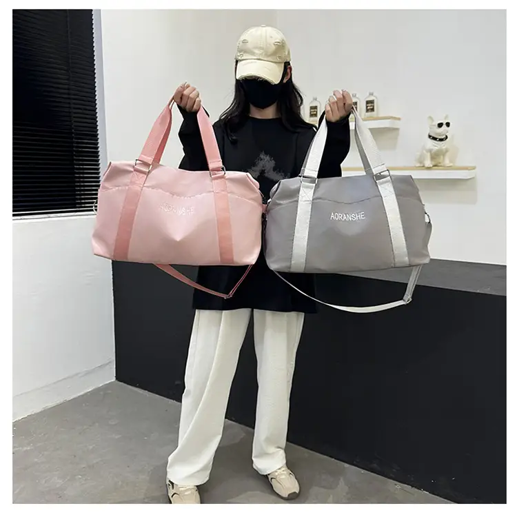 Pink Travel Fitness Bag with 3 Pockets — feature 24