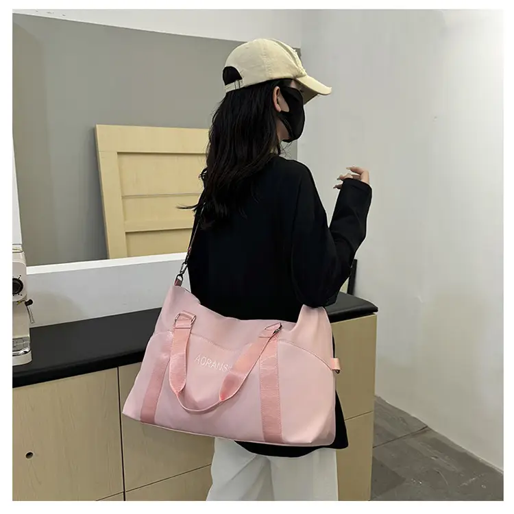 Pink Travel Fitness Bag with 3 Pockets — feature 28