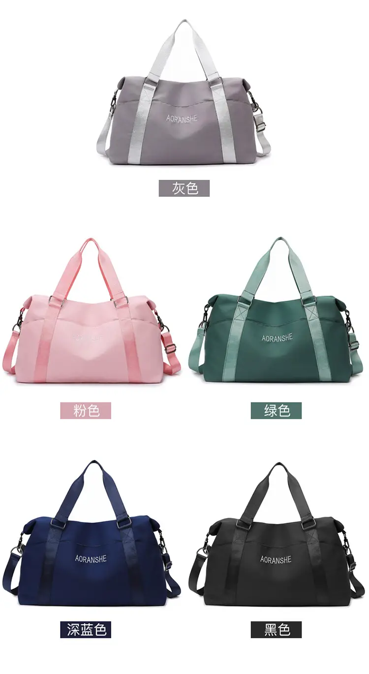 Pink Travel Fitness Bag with 3 Pockets — feature 3
