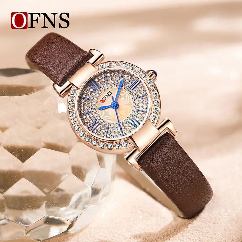 Women Full Diamond Watch Waterproof Black Belt Quartz - Image 7