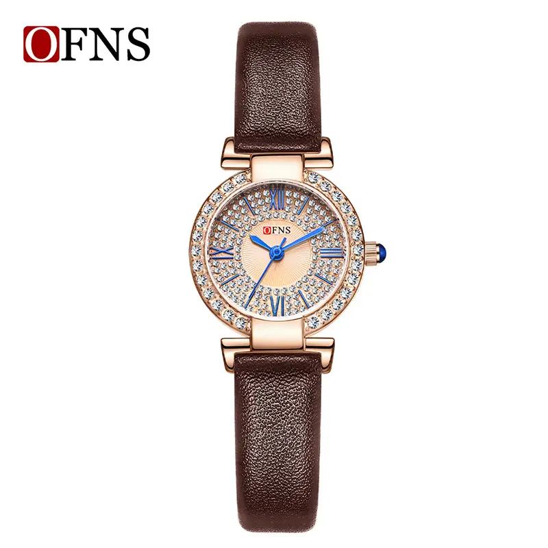 Women Full Diamond Watch Waterproof Black Belt Quartz - Image 4