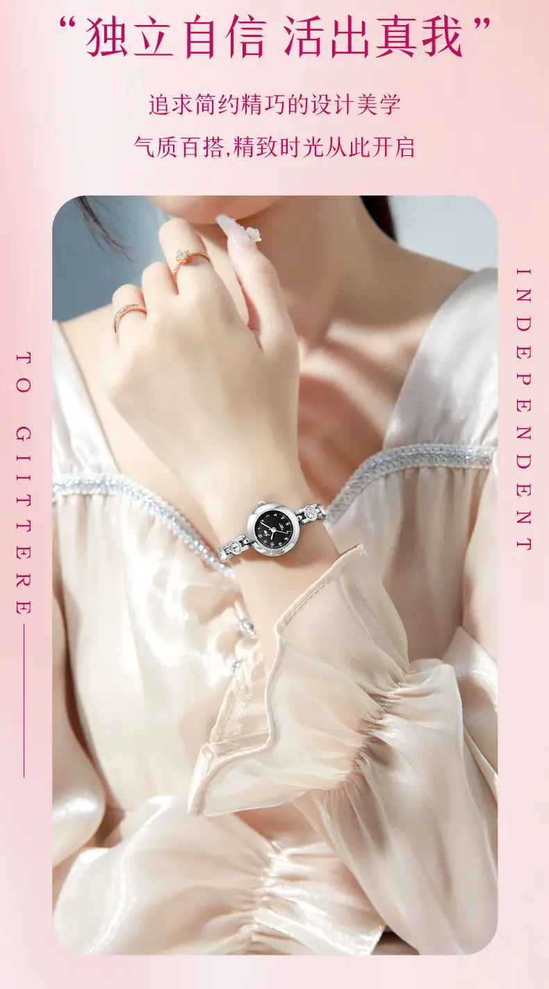 Women's Elegant Crystal Bracelet Watch with Quartz Movement — feature 5