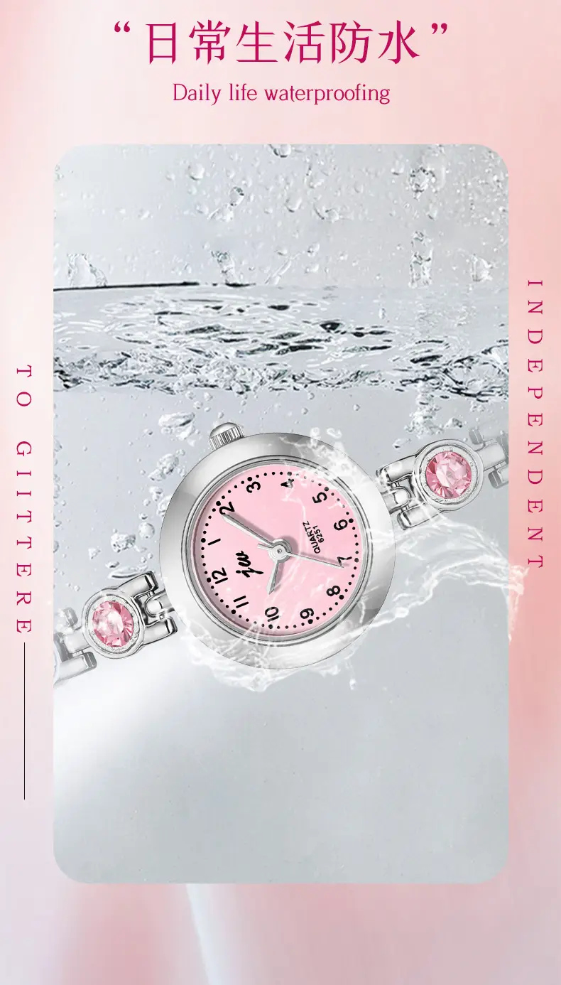 Women's Elegant Crystal Bracelet Watch with Quartz Movement — feature 9