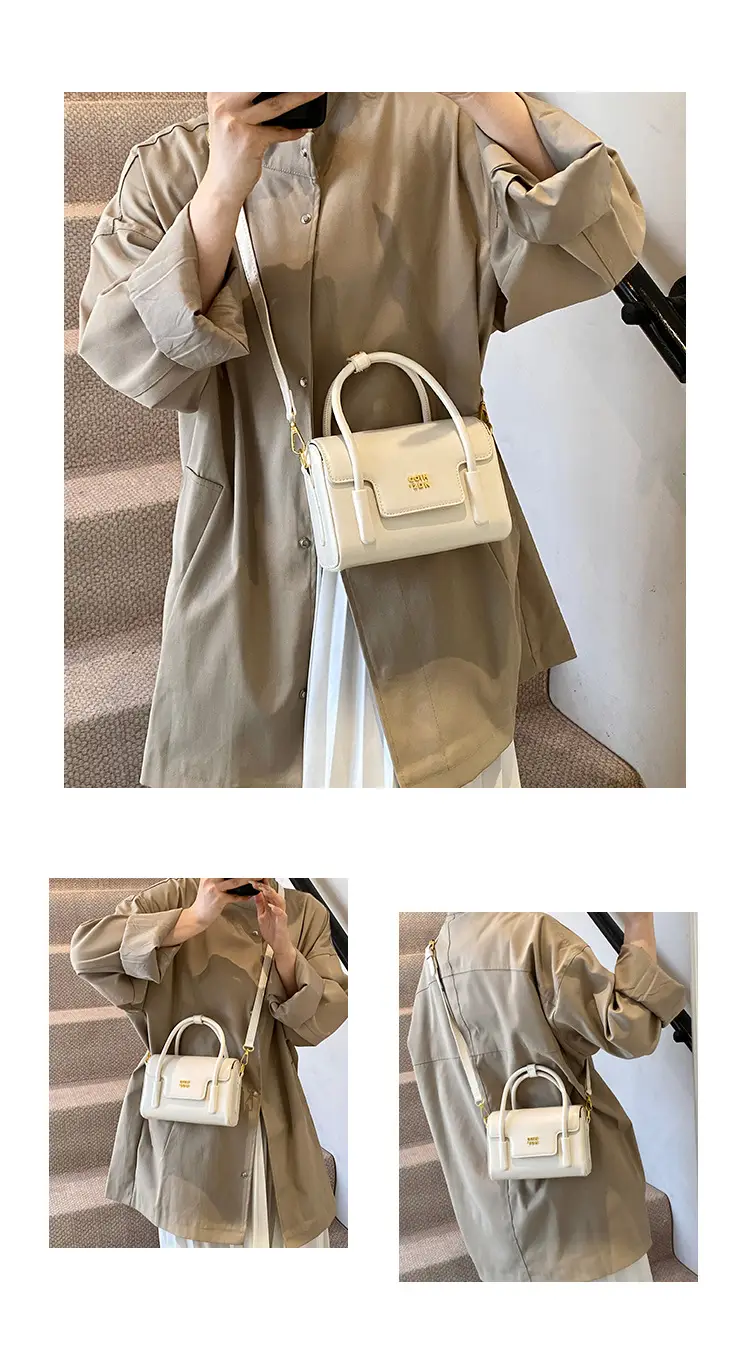 Women's 2024 Autumn White Square Handbag with One Shoulder Crossbody — feature 11