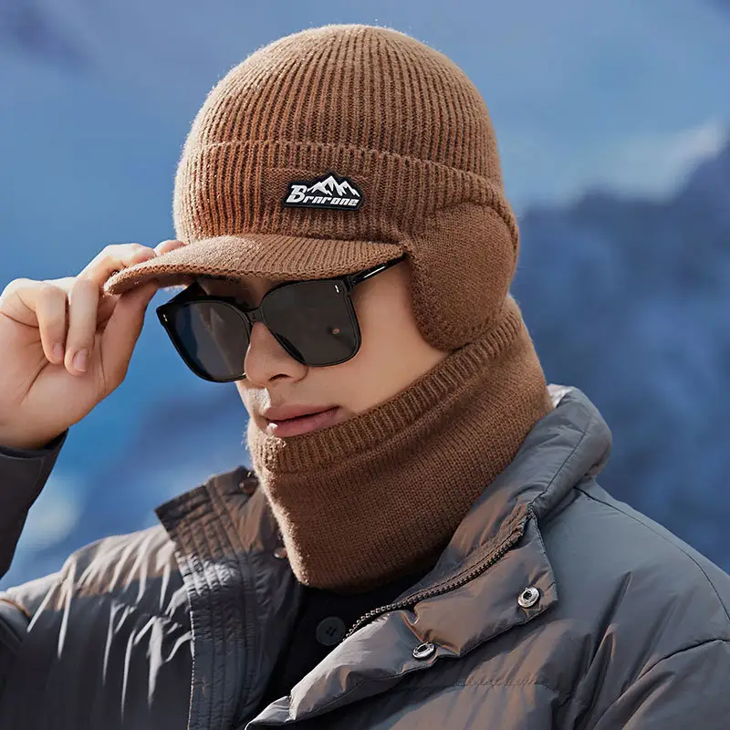Men Wool Winter Hat Scarf Two-Piece Set - Image 14