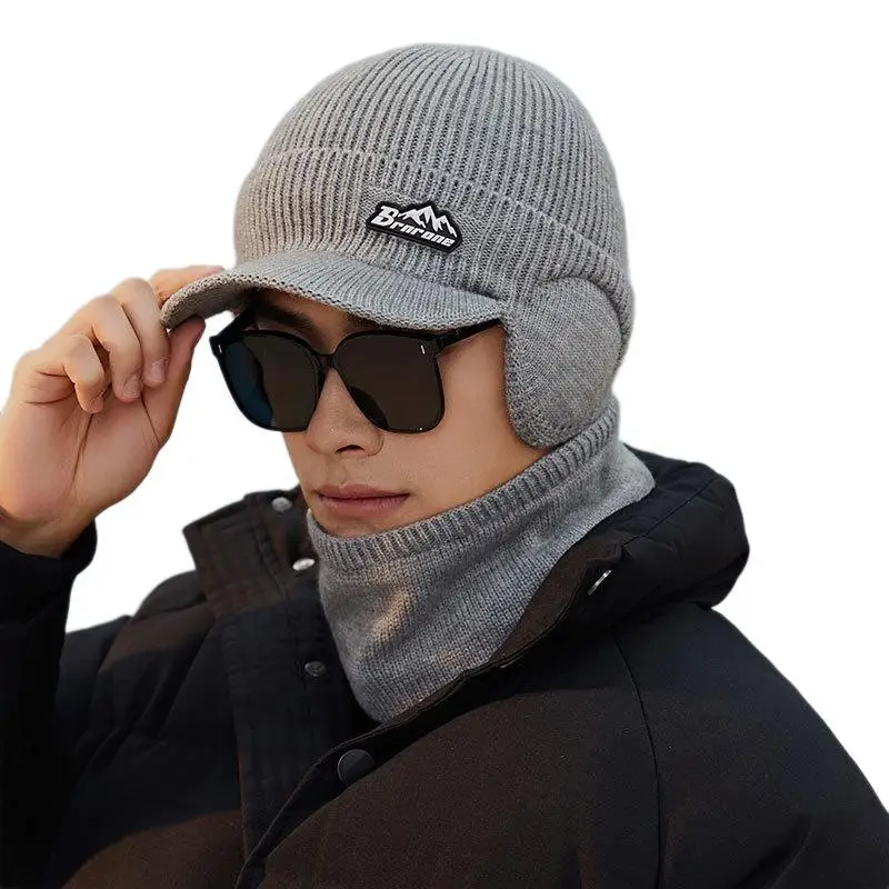 Men Wool Winter Hat Scarf Two-Piece Set - Image 15