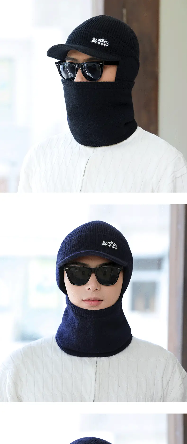 Men Wool Winter Hat Scarf Two-Piece Set — feature 6