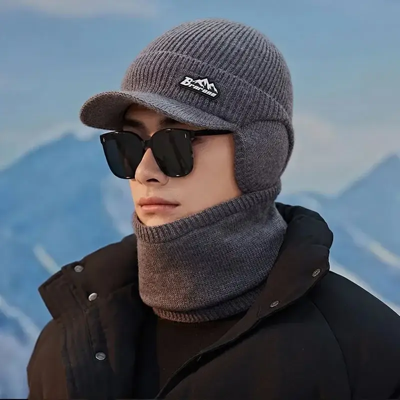 Men Wool Winter Hat Scarf Two-Piece Set - Image 6