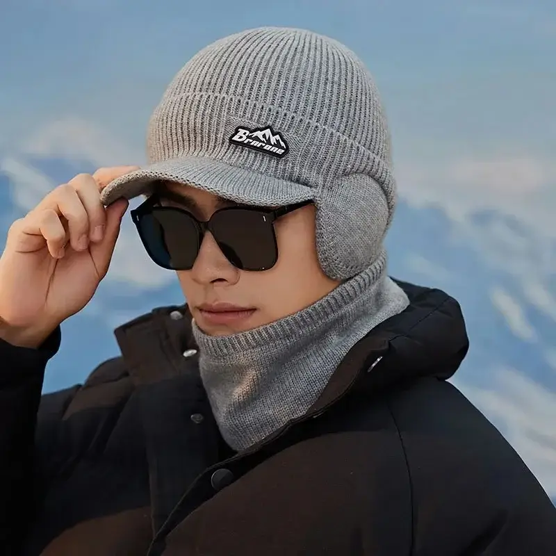 Men Wool Winter Hat Scarf Two-Piece Set - Image 8