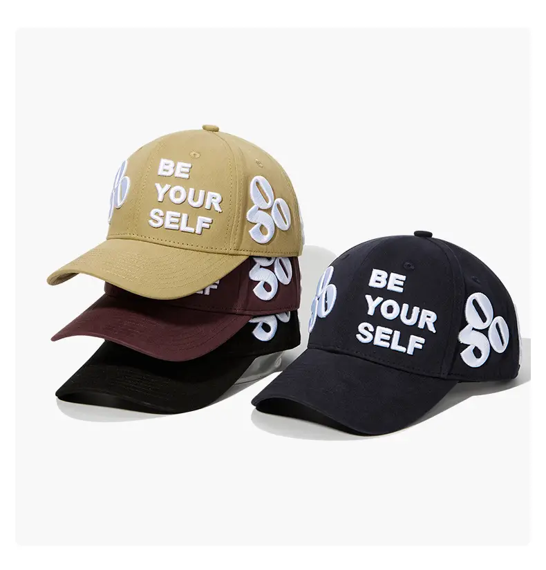 Black Baseball Cap with "Be Your Self" Embroidery — feature 12