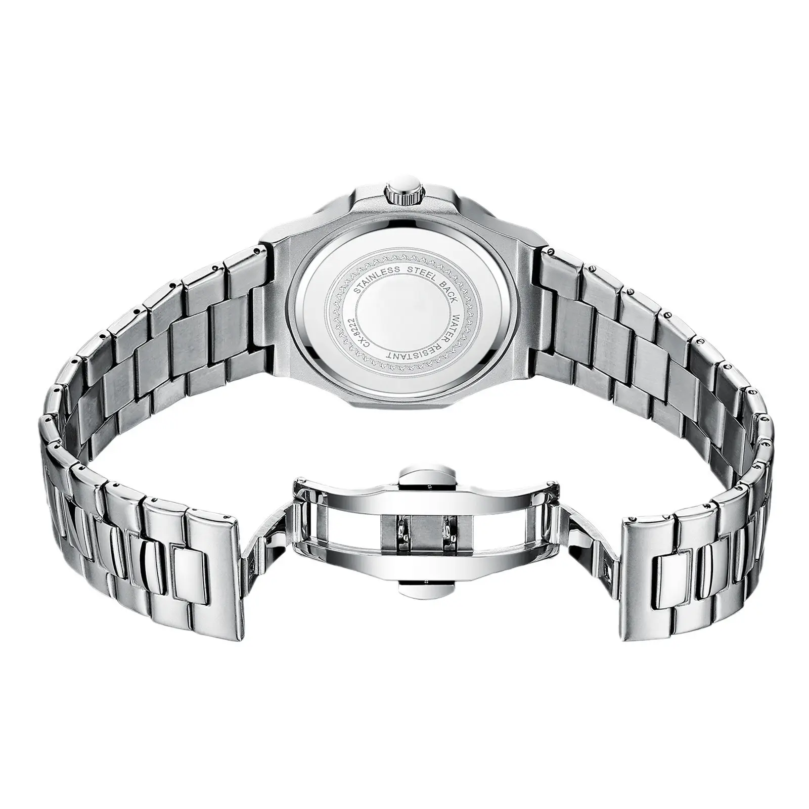 Chenai Couple Watches Silver Band Luminous Blue Quartz - Image 25