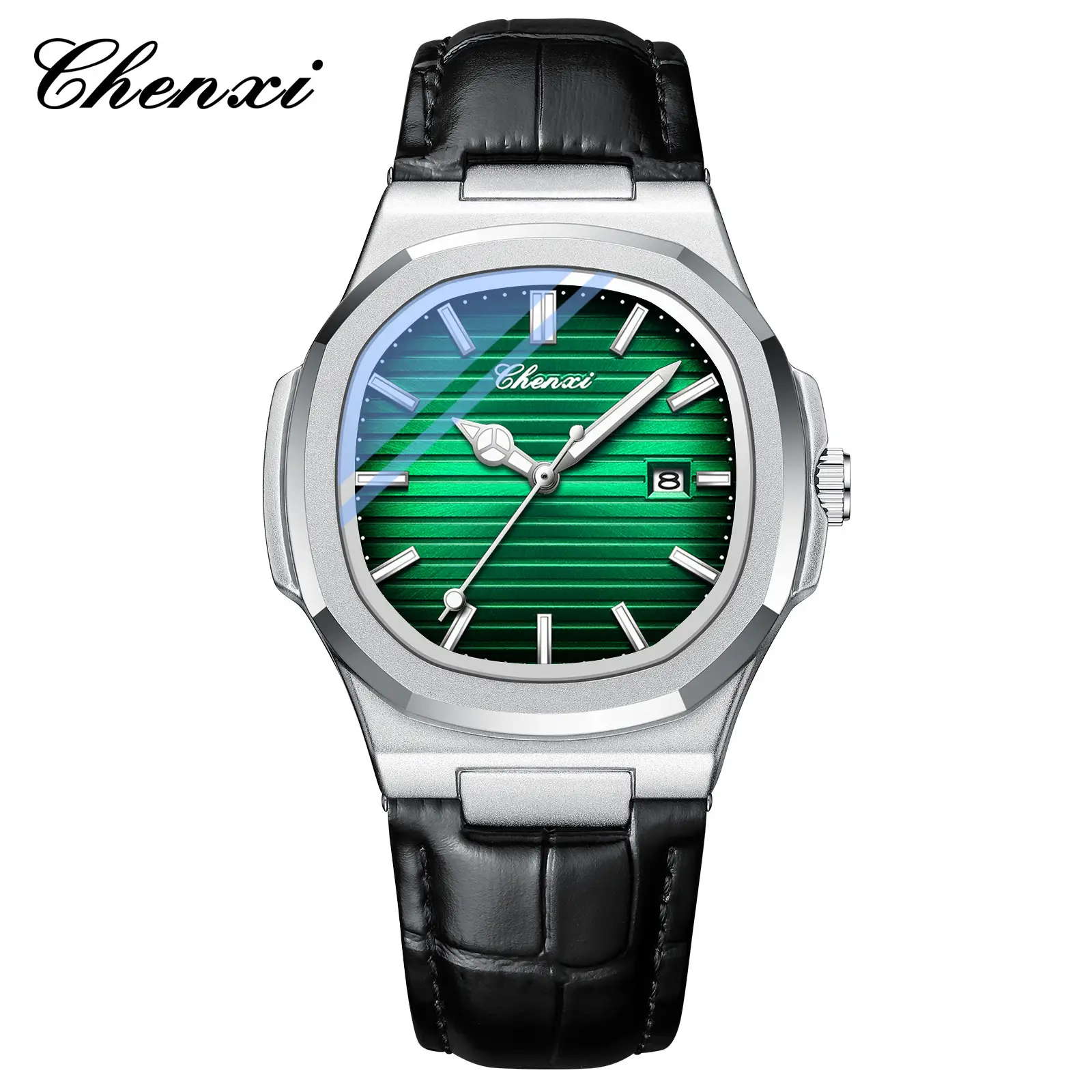 Chenai Couple Watches Silver Band Luminous Blue Quartz - Image 15