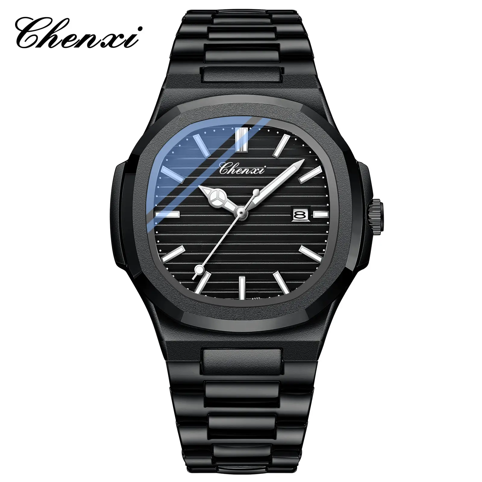 Chenai Couple Watches Silver Band Luminous Blue Quartz - Image 16
