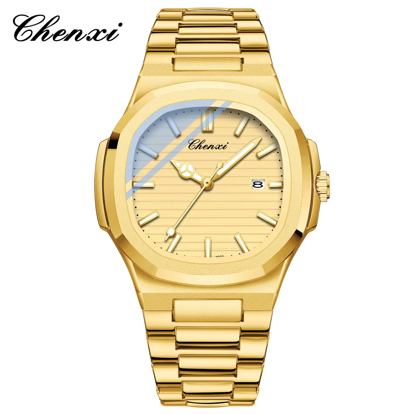 Chenai Couple Watches Silver Band Luminous Blue Quartz - Image 17