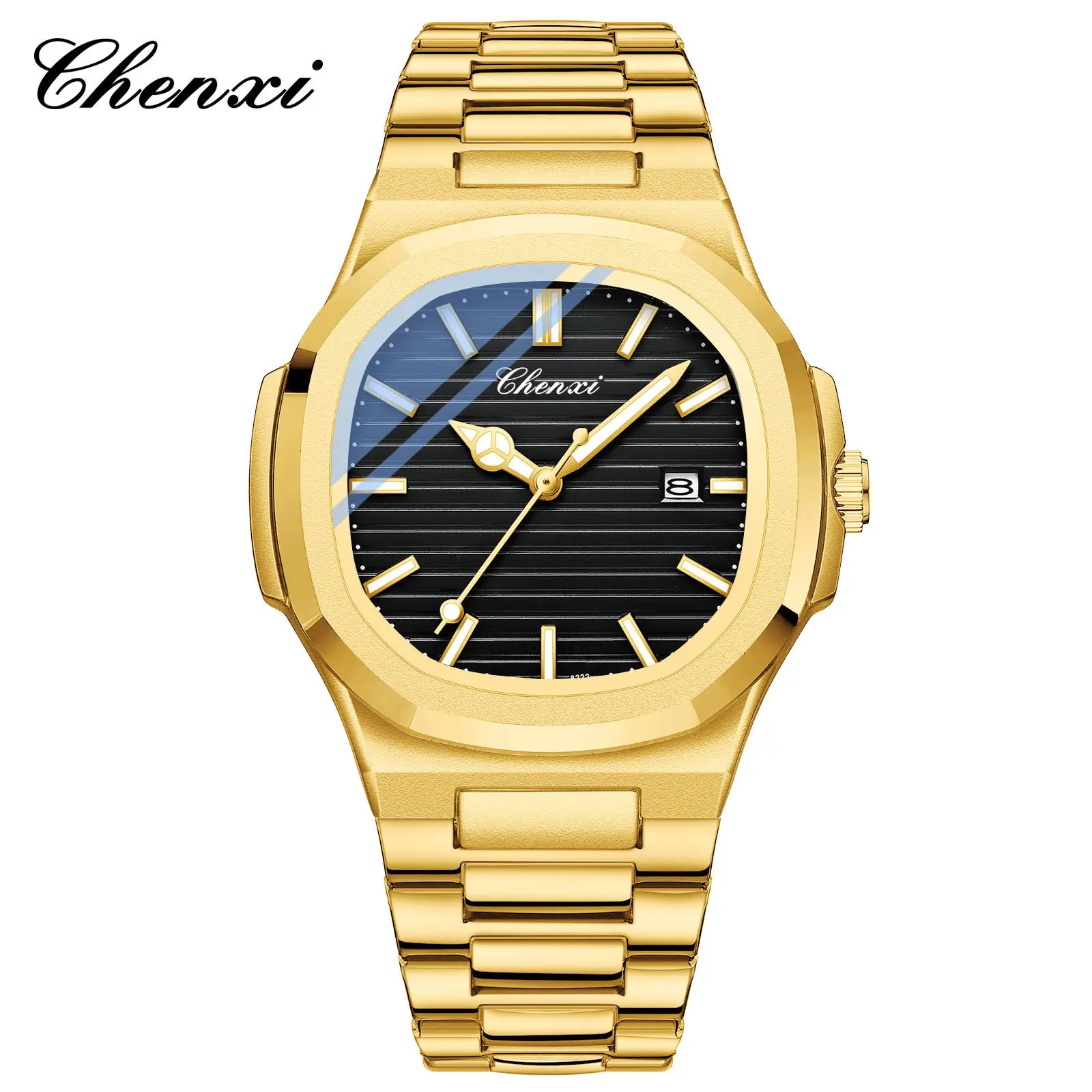 Chenai Couple Watches Silver Band Luminous Blue Quartz - Image 18