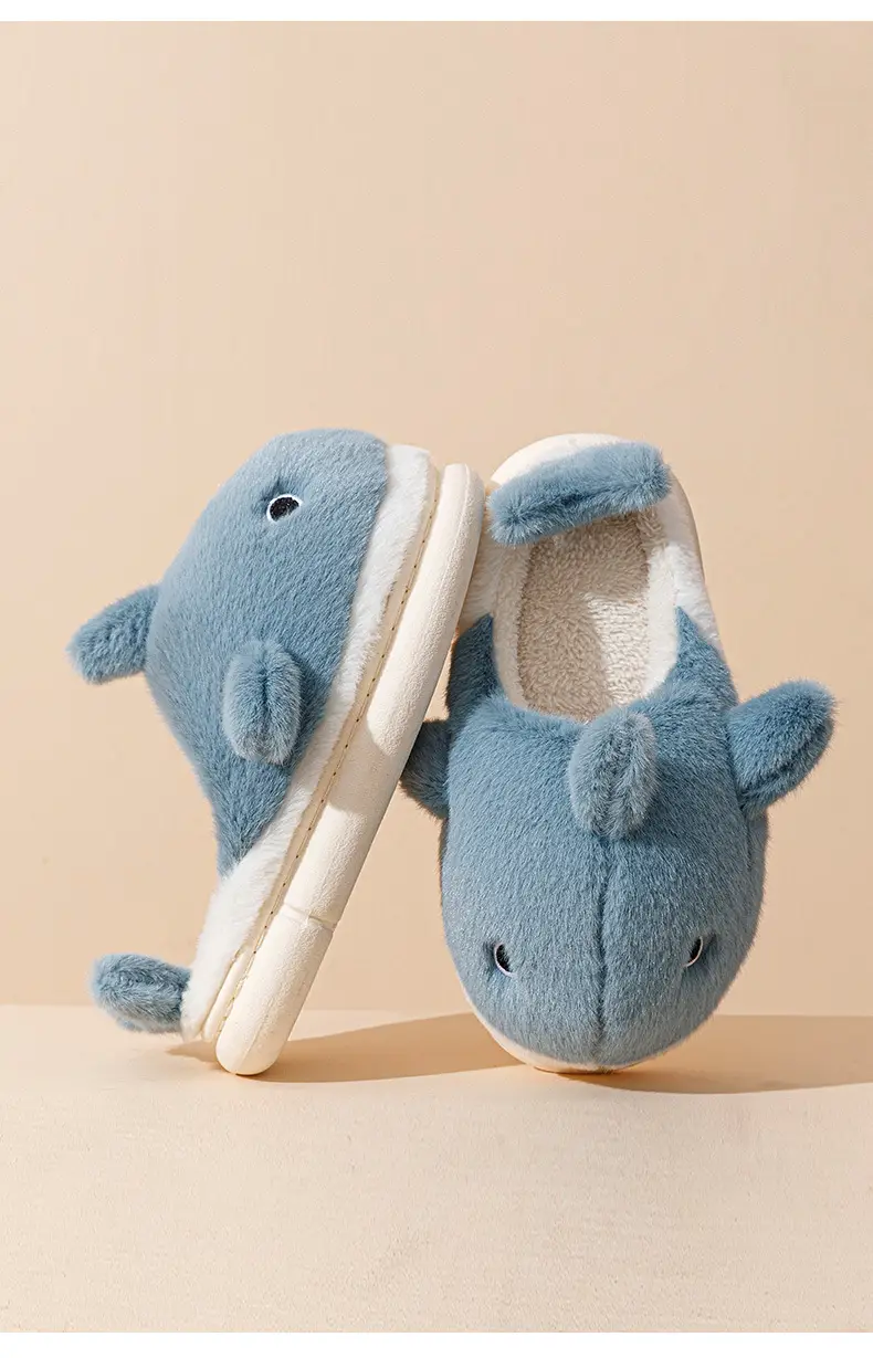 2024 New Shark Cotton Slippers Men's Warm Non-Slip — feature 11