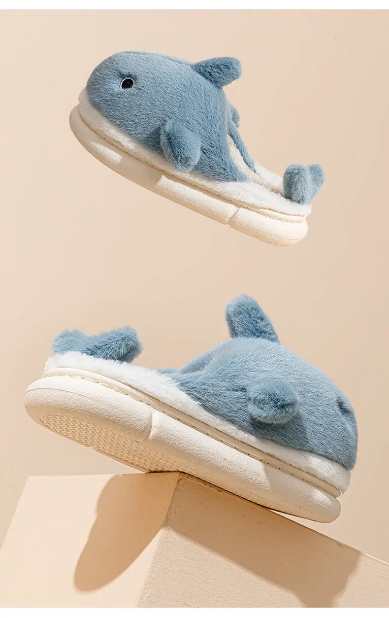 2024 New Shark Cotton Slippers Men's Warm Non-Slip — feature 13