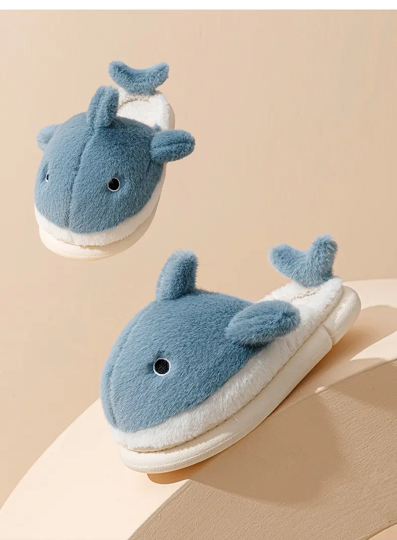 2024 New Shark Cotton Slippers Men's Warm Non-Slip — feature 14