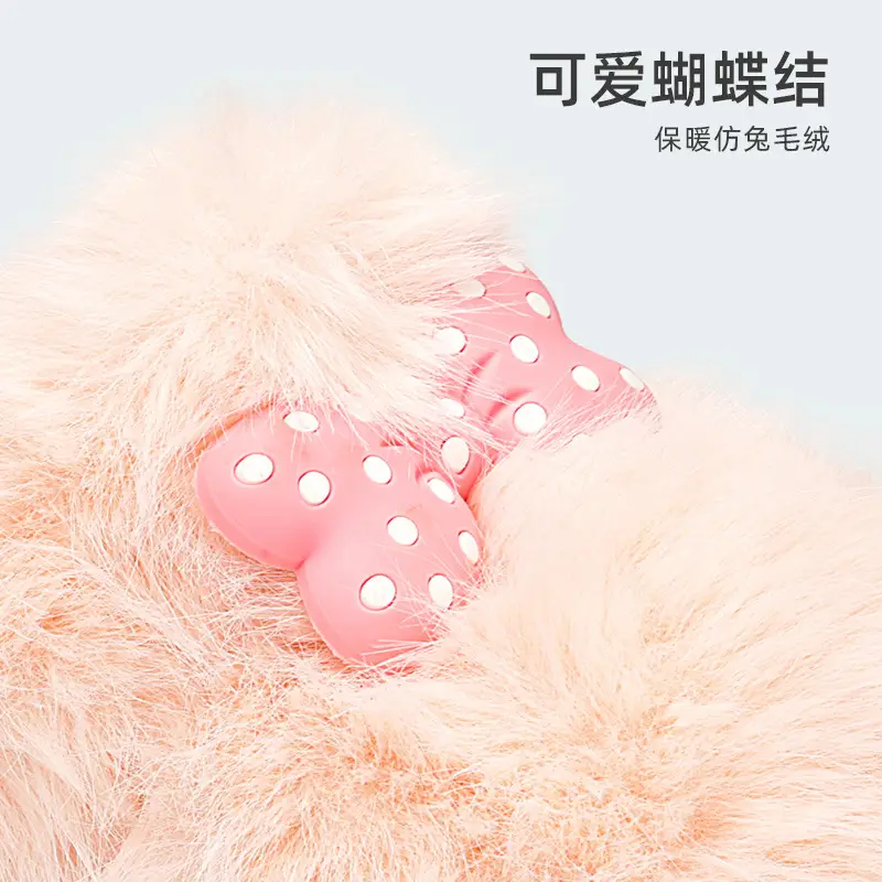 Women's Pink Polka Dot Warm Cotton Slippers - Image 4