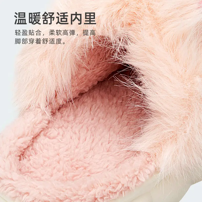 Women's Pink Polka Dot Warm Cotton Slippers - Image 5