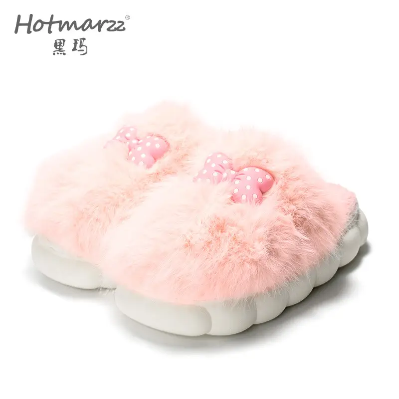 Women's Pink Polka Dot Warm Cotton Slippers - Image 2