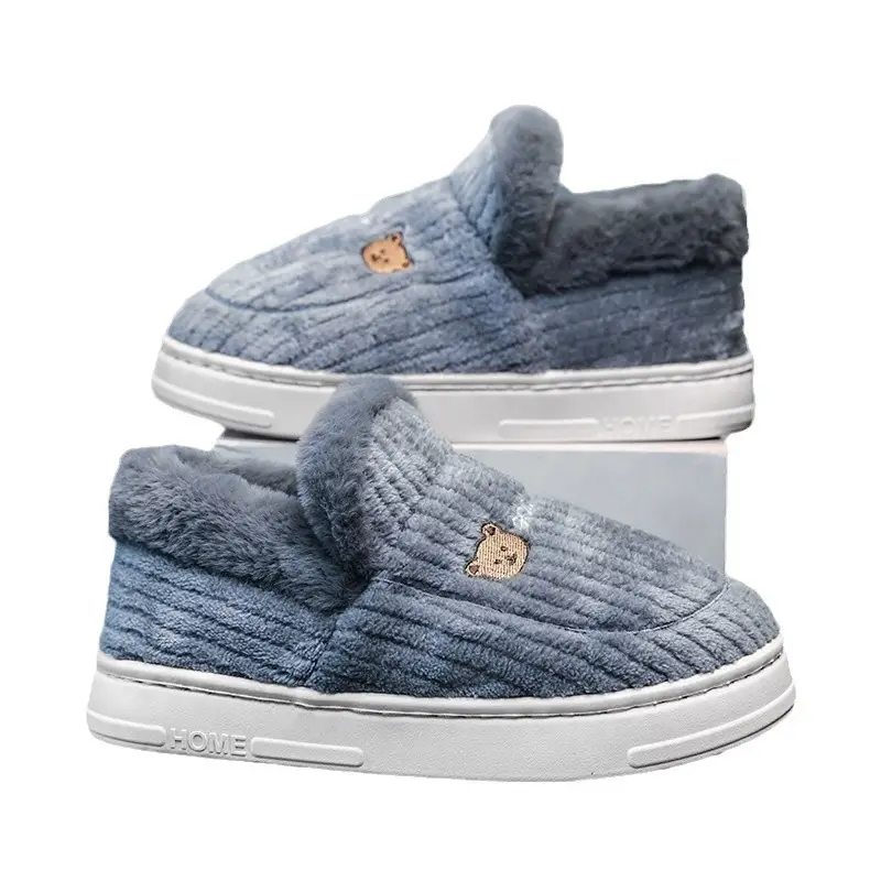Cotton Slippers Men's Winter All-inclusive Indoor and Outdoor Warm fleece-lined Thickened Non-slip Cotton Shoes for Men and Women Foot Warming Artifact