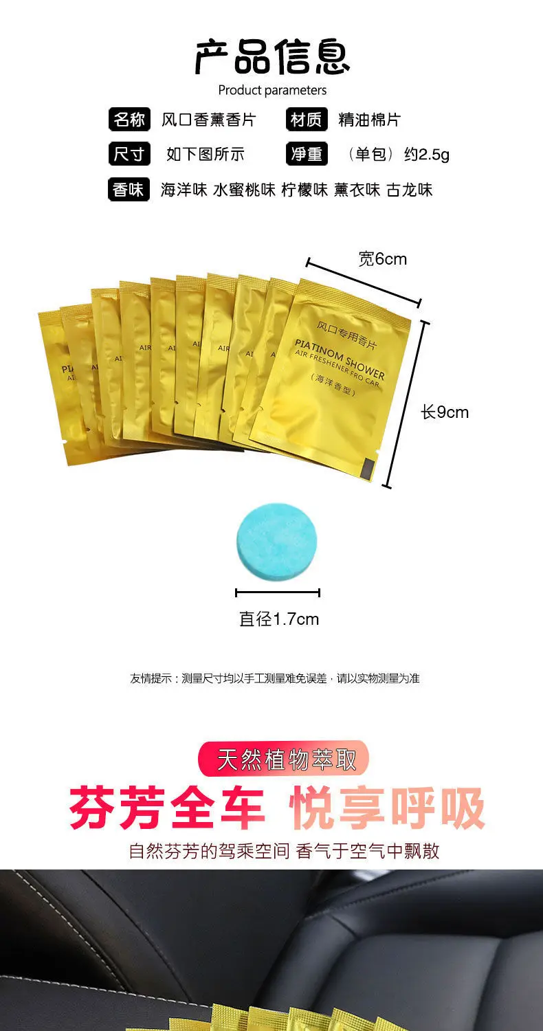Car Air Conditioner Air Vent Fragrance Film Supplementary Pack Car Perfume Fragrance Film Supplementary Pack Two Pack Replacement Perfume Cotton — feature 1